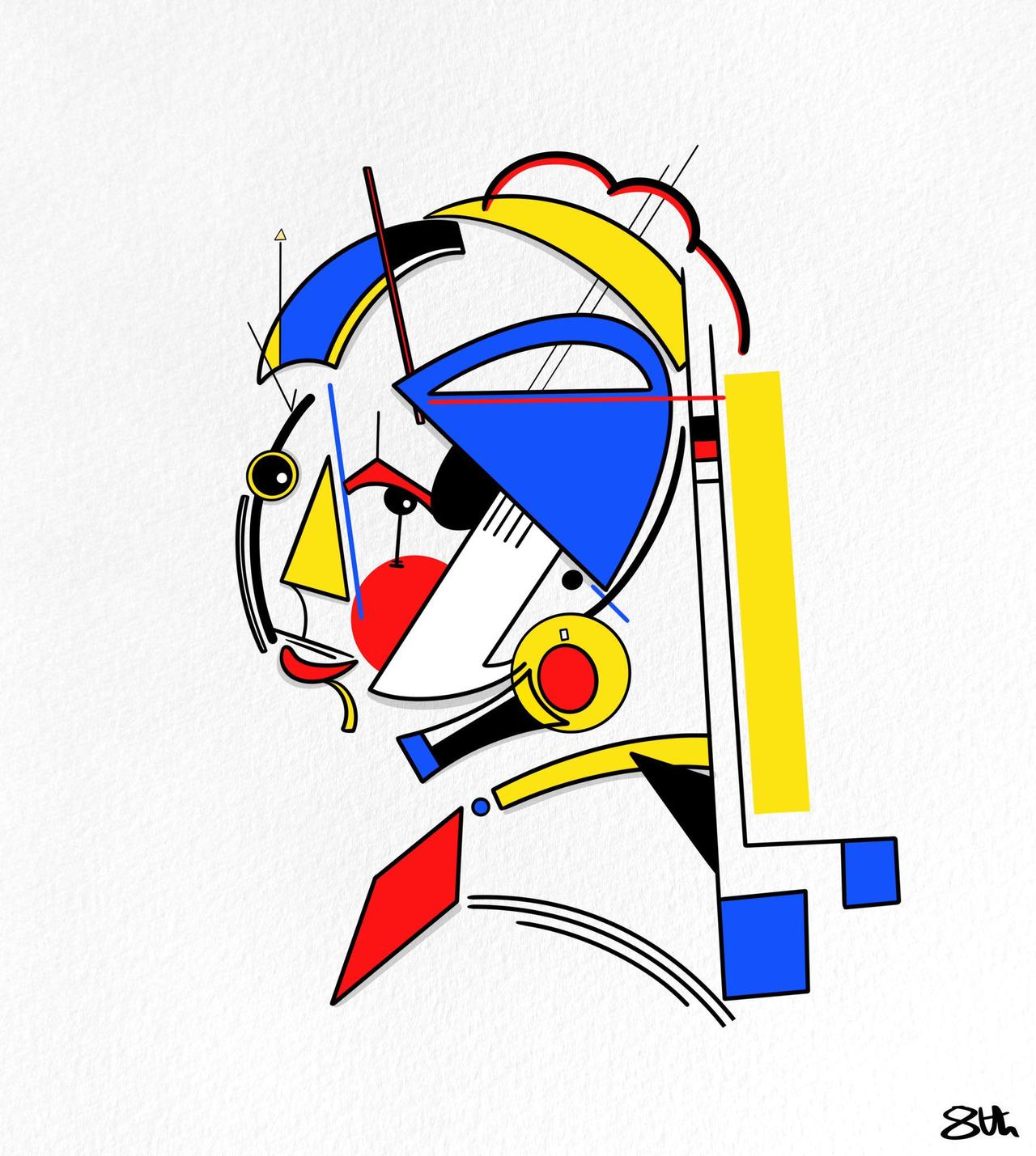 这幅2024年的数字艺术作品《Mondrinsky, 8thproject》，人