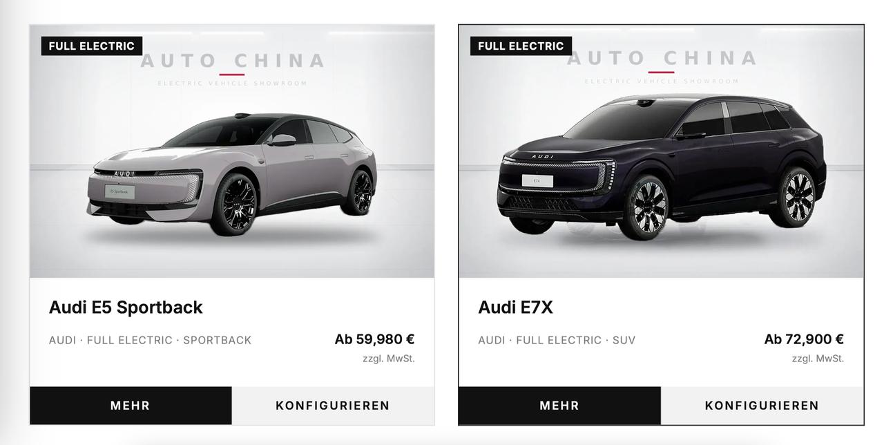 AUDI E5 Sportback：国内￥20.59万起，德国￥ 47.1万起
