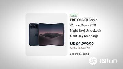 iPhone Duo在eBay以5,000美元转手售出，售罄后价格飙升
 正如Y