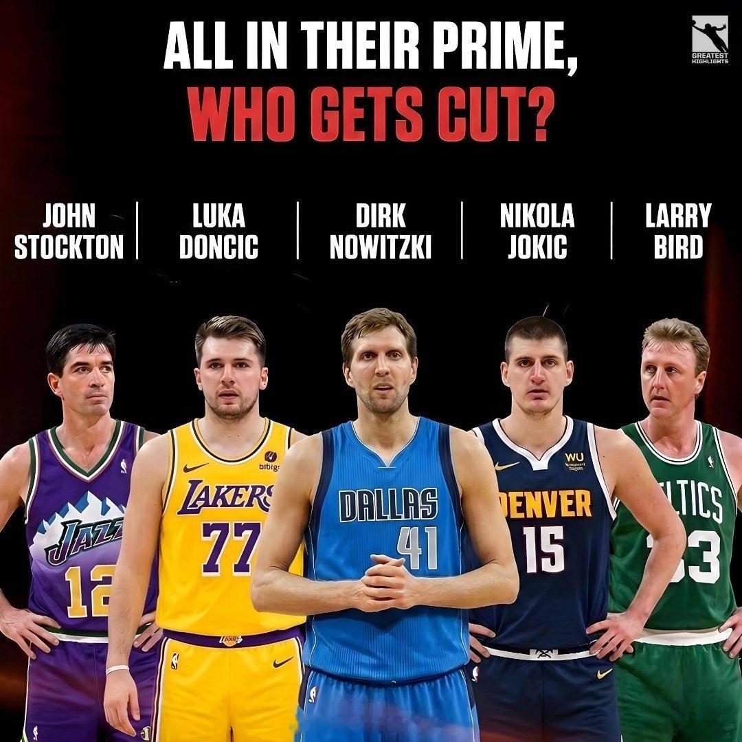 五个白人球星，都在巅峰期的话，裁掉一个，选谁nba