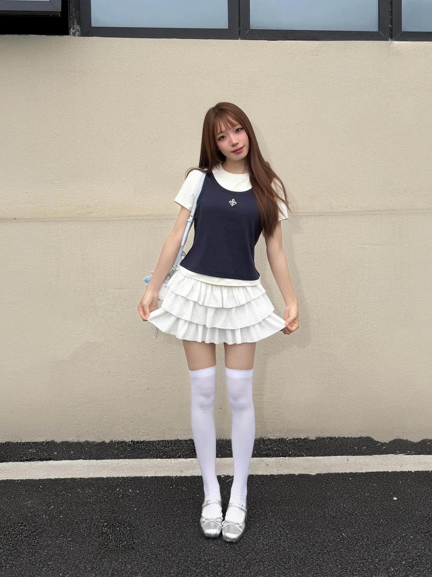 少女感夏日ootd 芭蕾风花边半身裙 青春女大穿搭 少女系穿搭分享 夏季jk穿搭