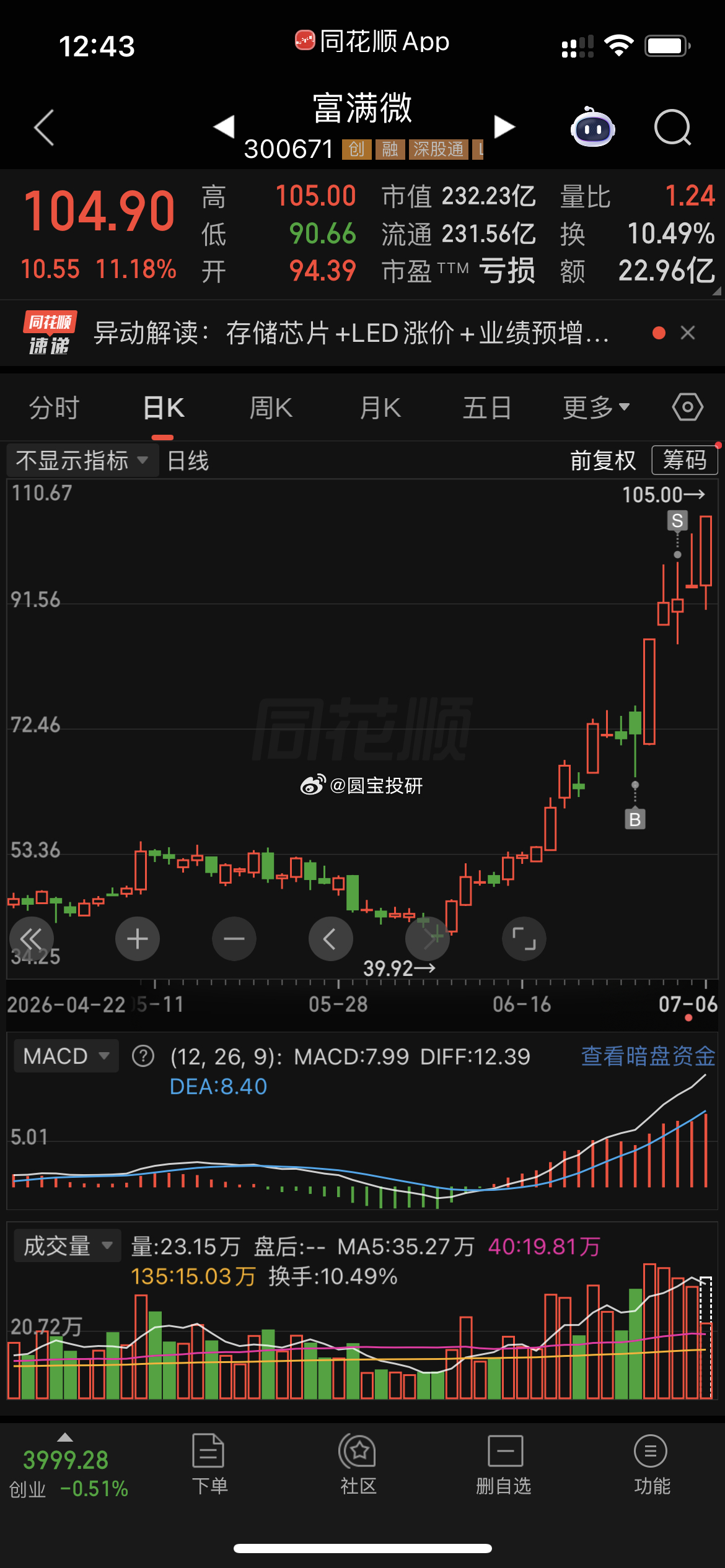 卖飞中报