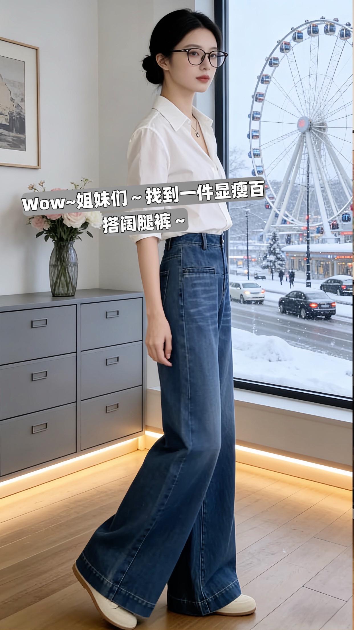 冬季阔腿裤 小个子穿搭 通勤搭配 极简穿搭 修身时尚穿搭