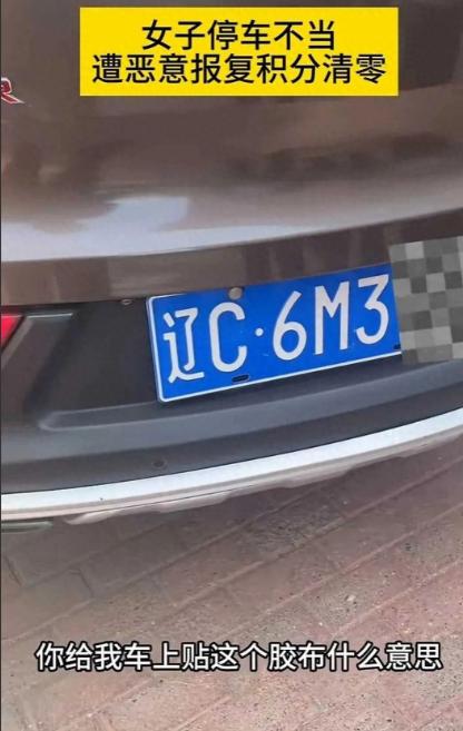 辽宁鞍山女子停车占他人车位，对原车主催挪车电话不理睬，开车时被交警拦下，因车牌被