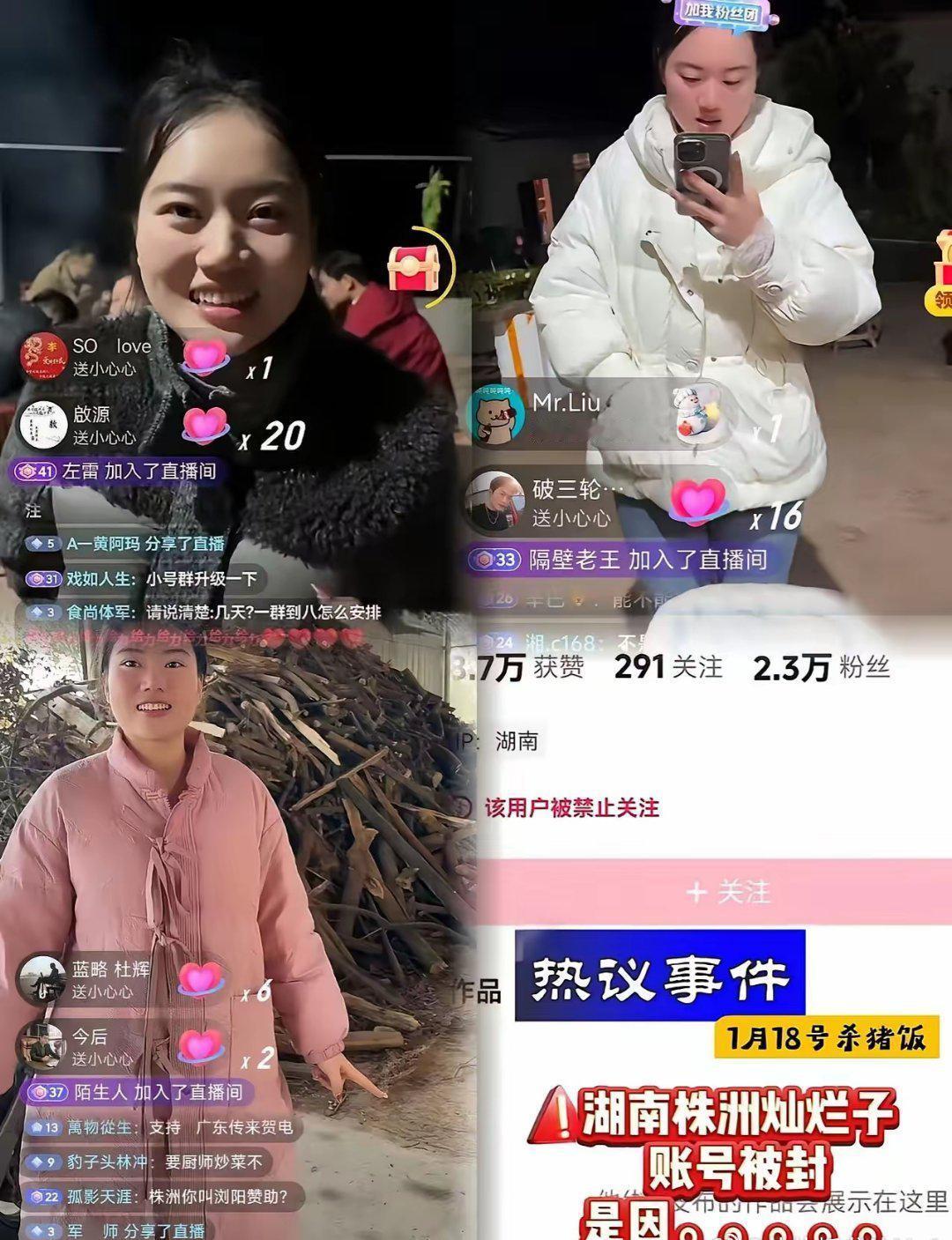 这个灿灿怕是难收场了！
17个群的人要来，准备了18头猪，
结果昨晚在直播的时候