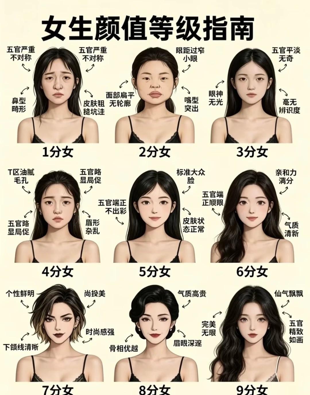 颜值等级，你最不能接受的是哪个？