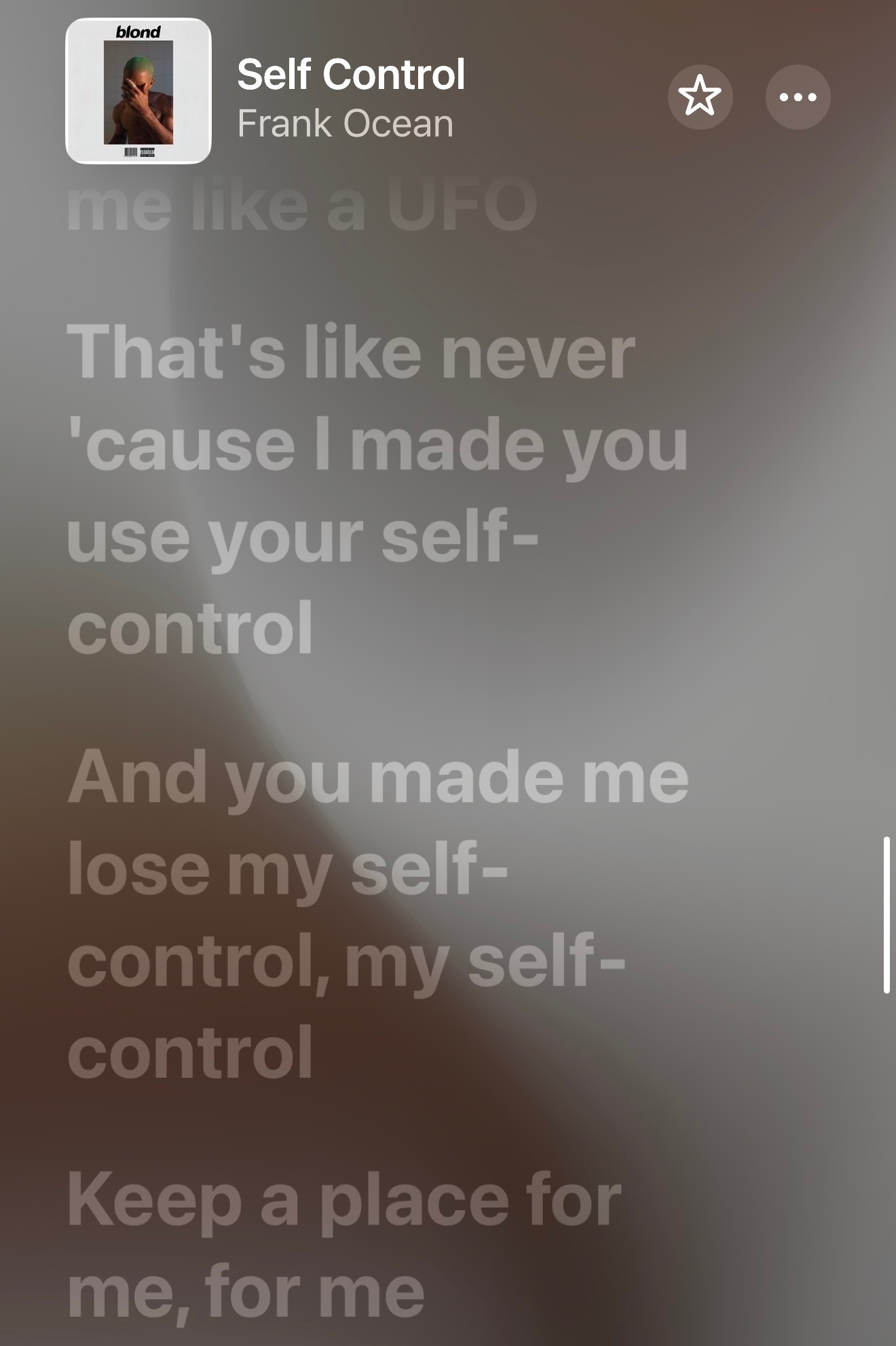 Frank Ocean的Self-control needle drop太完美了