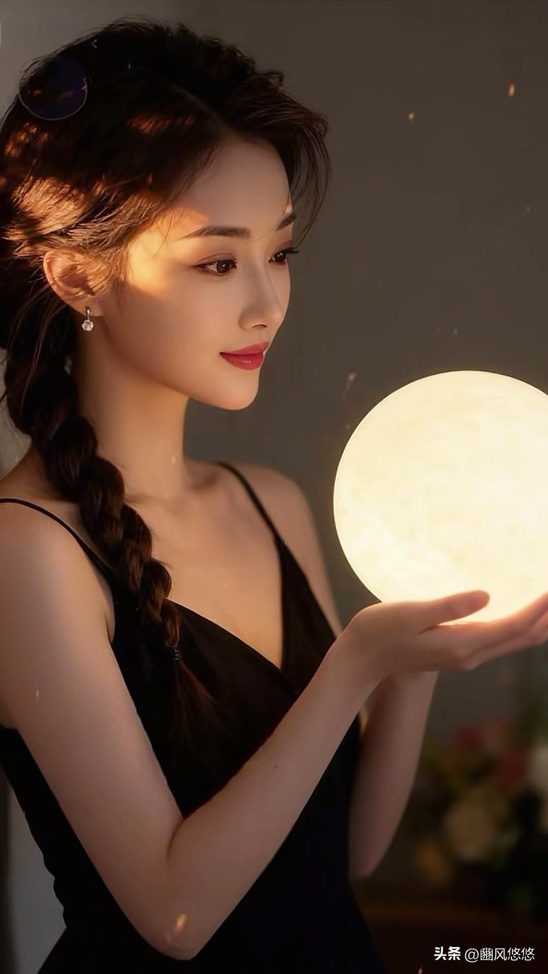 心捧月，爱赠人。逐梦追光的人终会光芒万丈。