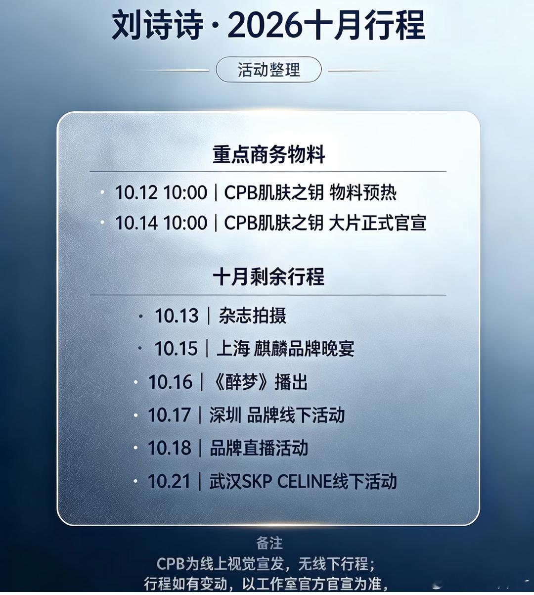 刘诗诗[超话]这个月刘诗诗活动好多啊 ​​​