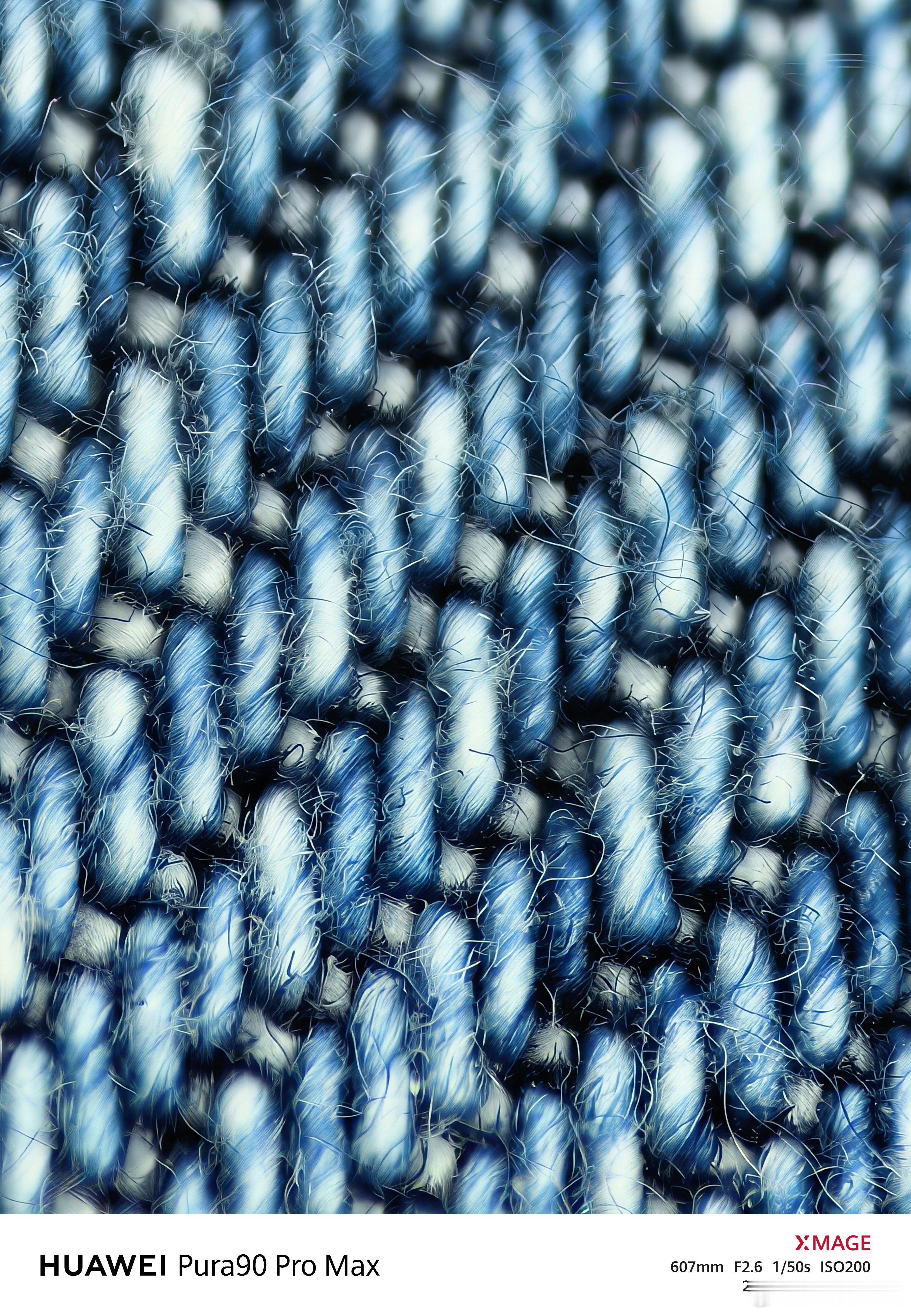 pura90promax超大底2亿长焦的微距依然表现优秀！拍摄牛仔裤放大40倍效