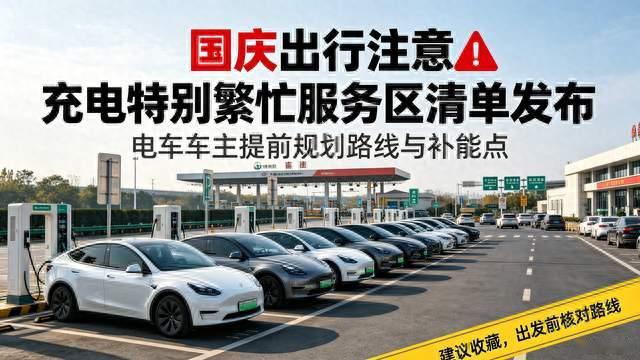 国庆出行必看！充电特别繁忙服务区清单发布，电车车主提前避坑