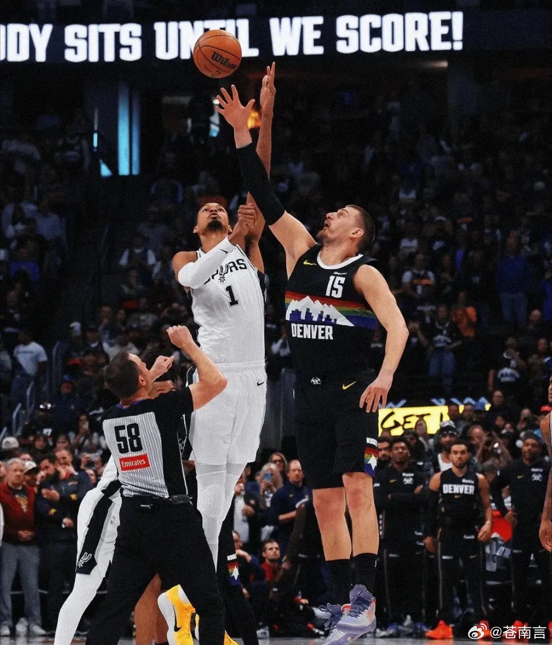 掘金主场加时136比134险胜马刺本场比赛文班亚马出战39分钟，投篮17中8，罚