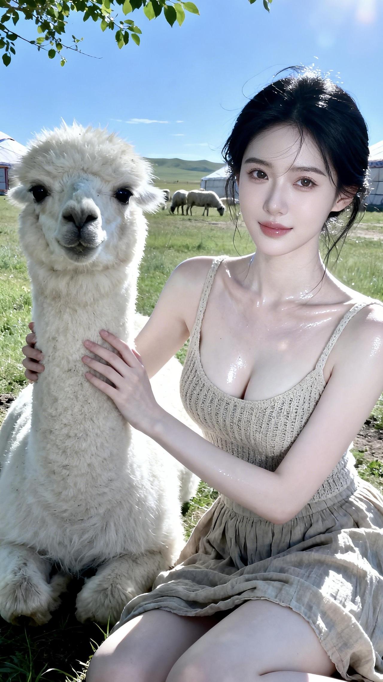 放羊的女孩。