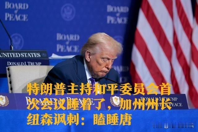 特朗普主持和平委员会首会“睡着” 纽森嘲讽“瞌睡唐”

   据外媒报道美国总统