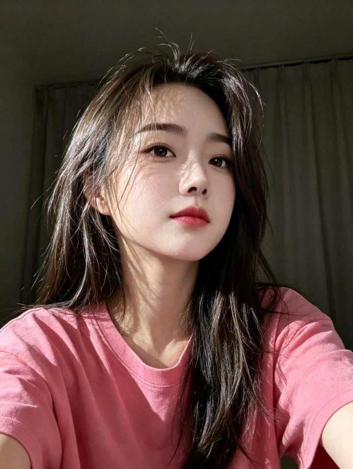 长发妹子穿着粉色T恤自拍。正确的坐姿是什么样的 母爱是自私的还是无私的?