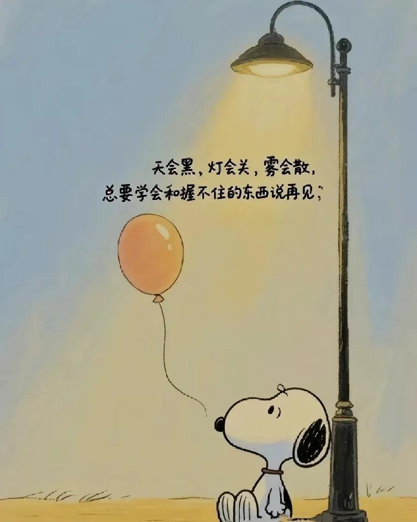 天会黑，灯会关，雾会散，

总要学会和握不住的东西说再见，

一辈子很短，

一