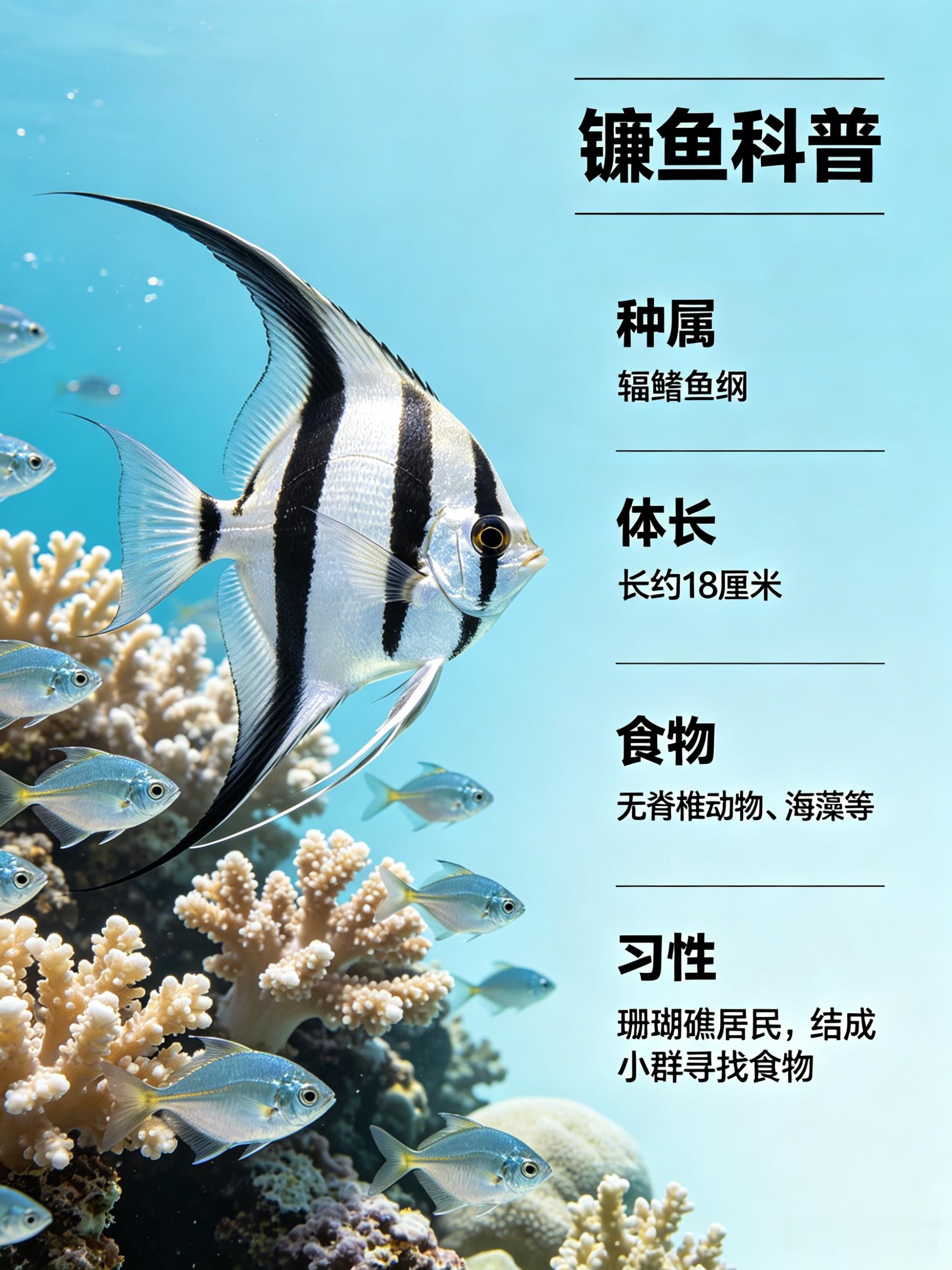 海洋朋友圈 镰鱼海洋档案种　属：辐鳍鱼纲体　长：长约18厘米食　物：无脊椎动物、