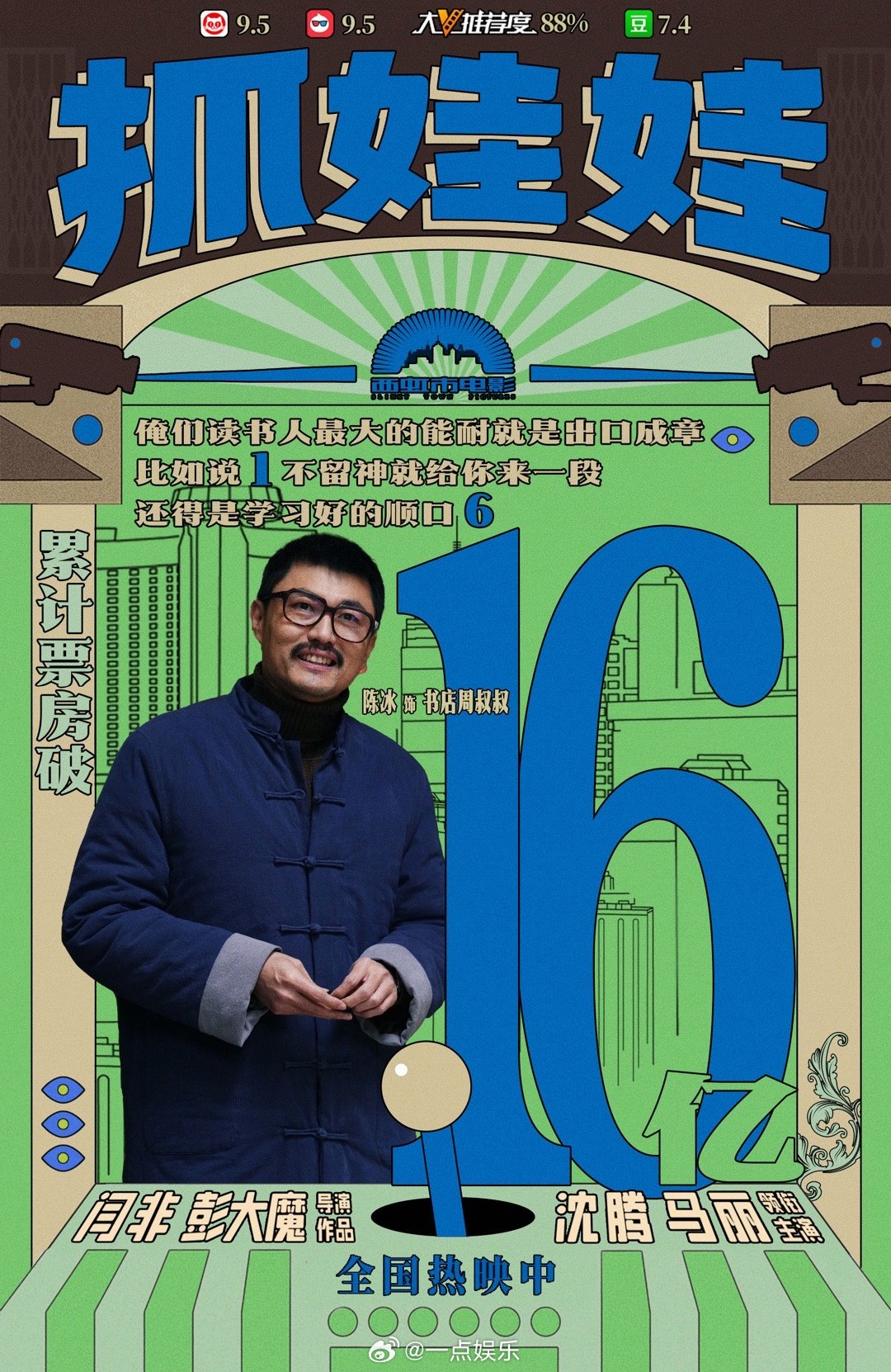 #抓娃娃票房破16亿# 暑期档爆笑喜剧电影《抓娃娃》累计票房破16亿！观众热情高