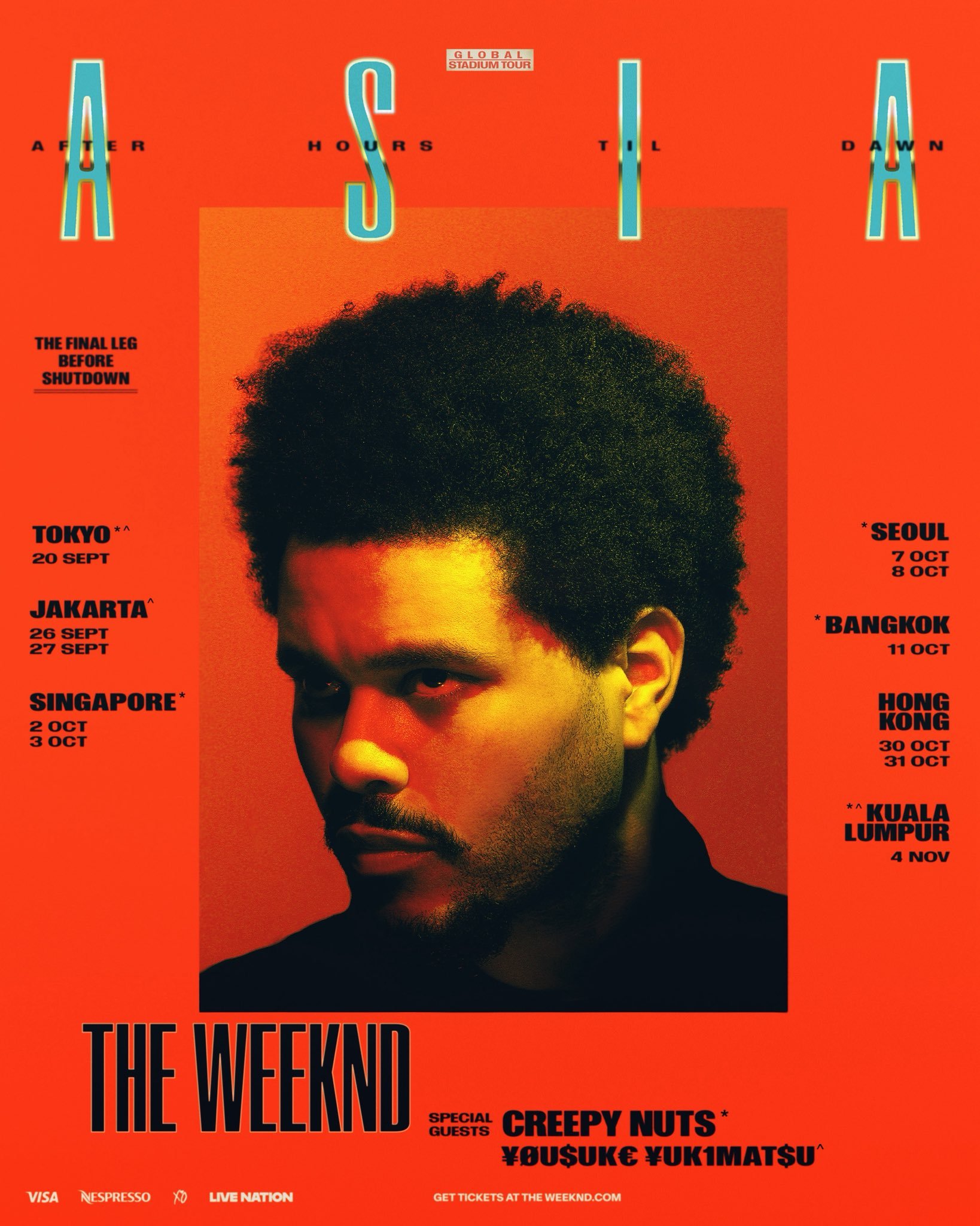 【🆘】The Weeknd香港演唱会正式官宣！将于10月30、31日连开两场！