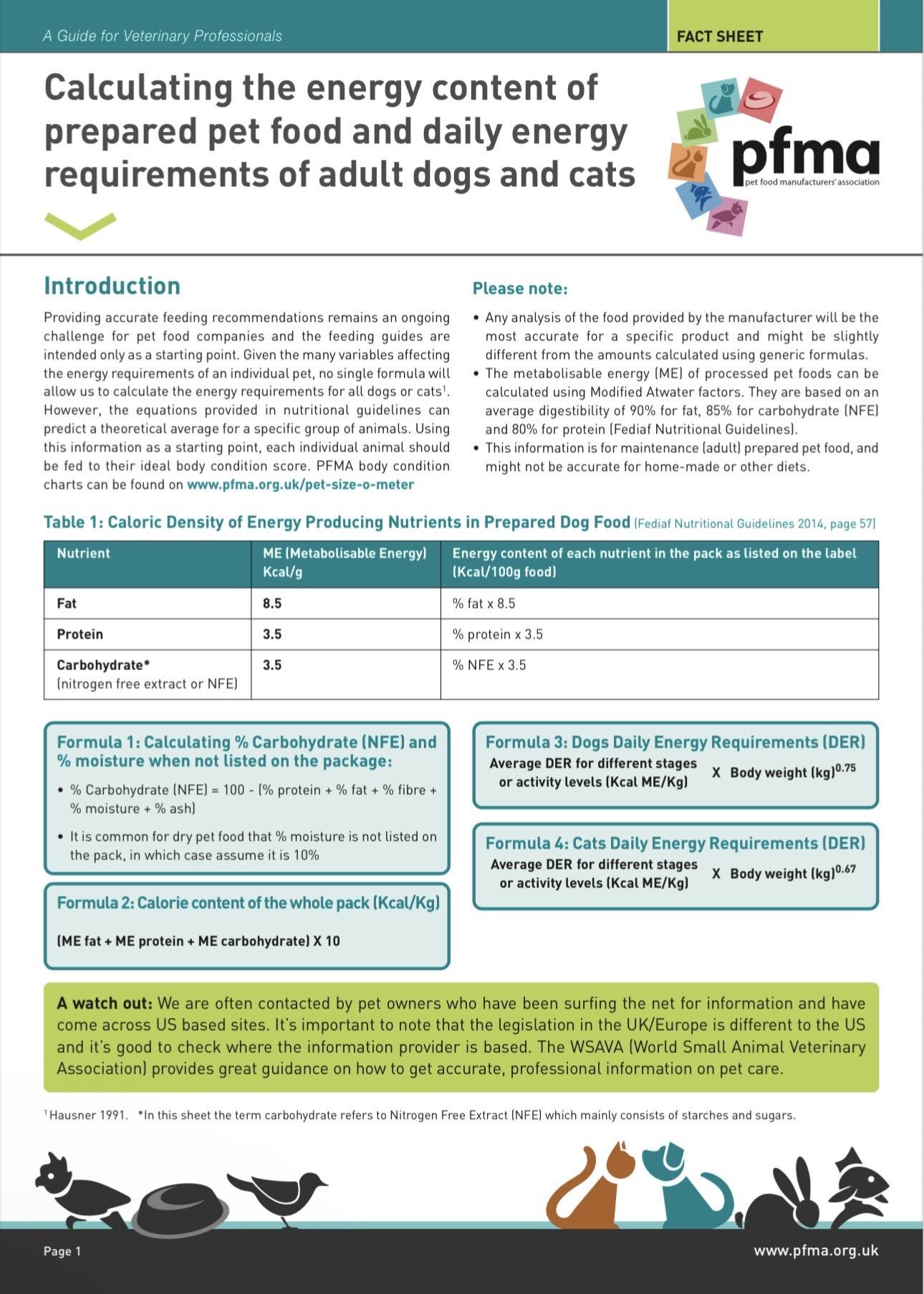 如何科学计算犬猫喂食量(干/湿粮)📑分享一份来自PFMA(英国宠物食...