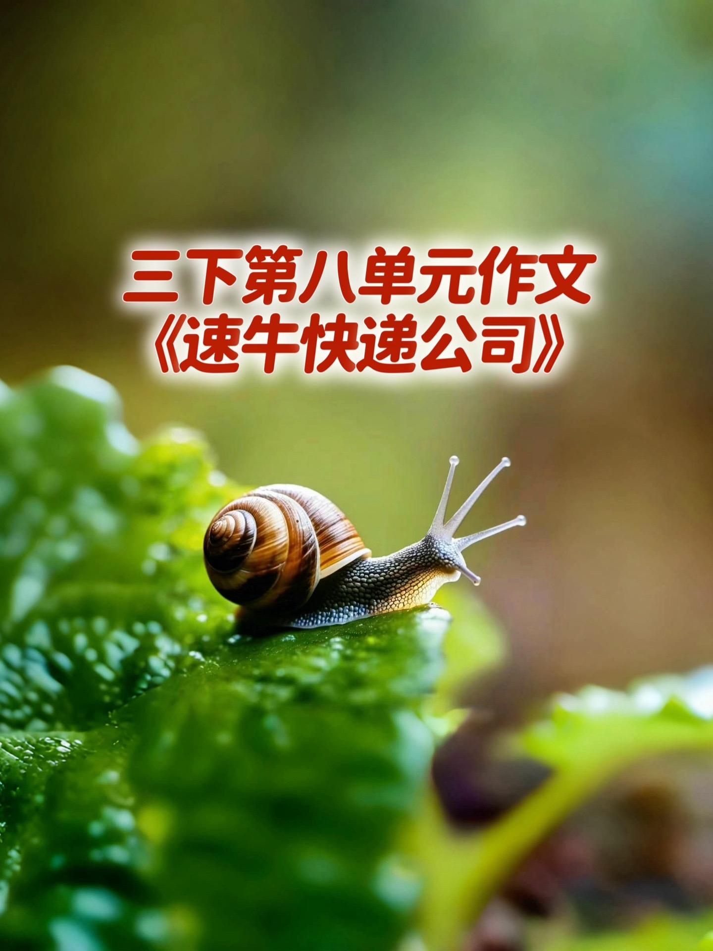 《速牛快递公司》 优秀范文。小学三年级下册第八单元作文《速牛快递公司》