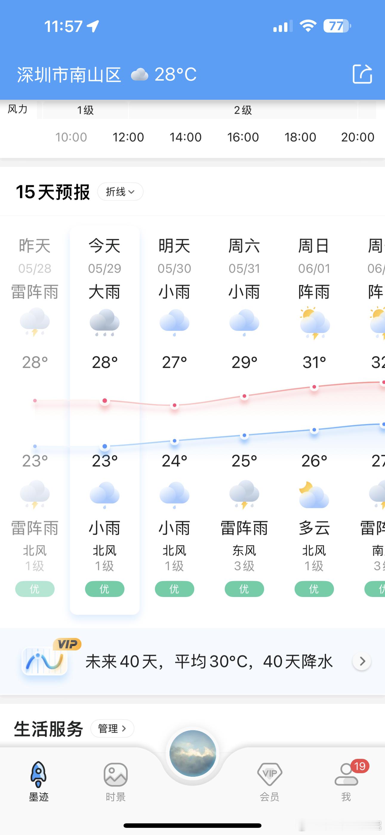 未来40天，40天降雨？？？深圳这天气nb……一会儿就要出发了，希望别延误别取消