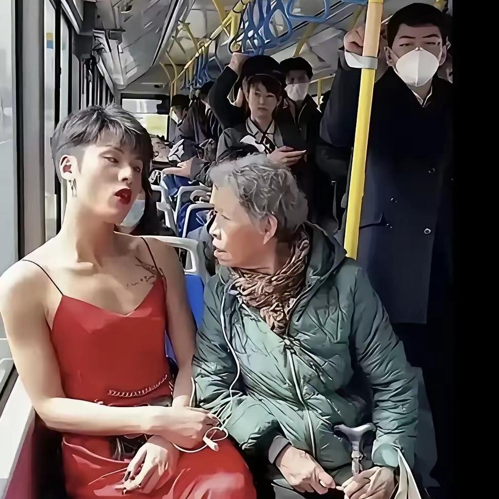 你能想象吗？公交车上竟有人让大妈分不清男女，这到底咋回事？

公交车上，一位大妈