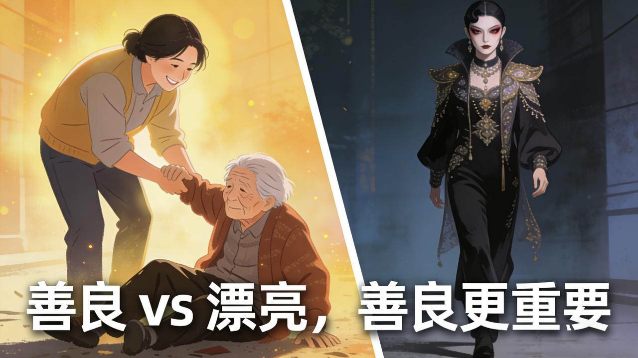 漂亮和善良，你会选择那个？
如果要我选，我一定会选善良！

漂亮或许能让人眼前一