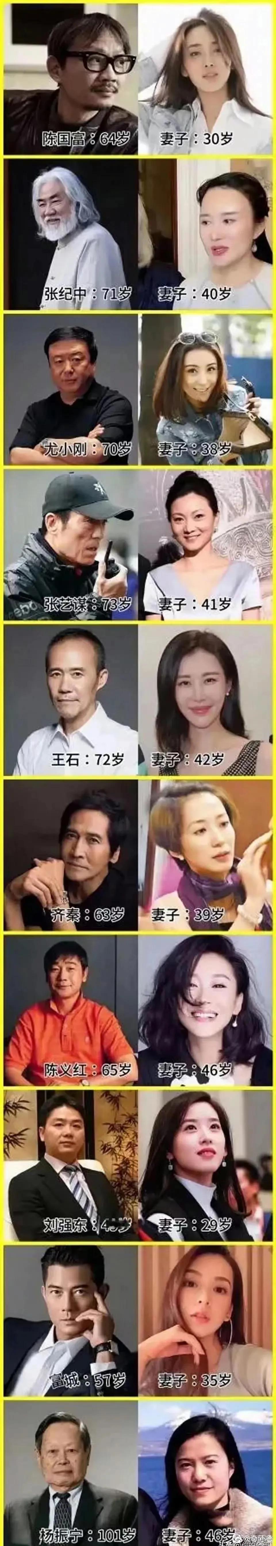 那些老夫少妻的名人们。