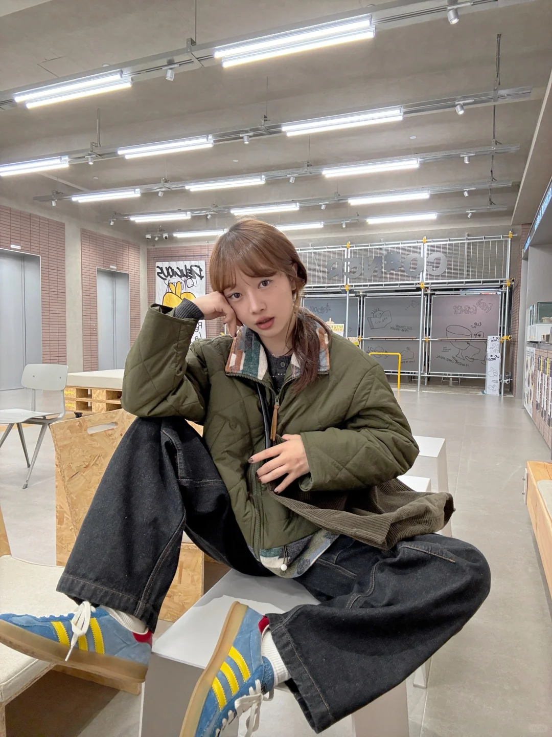棉服配球鞋👟