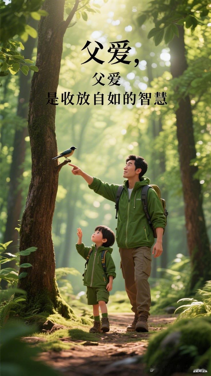 父亲节父爱他教我们握紧拳头去拼搏，也教我们张开双臂去拥抱世界。父爱，是收放自如的