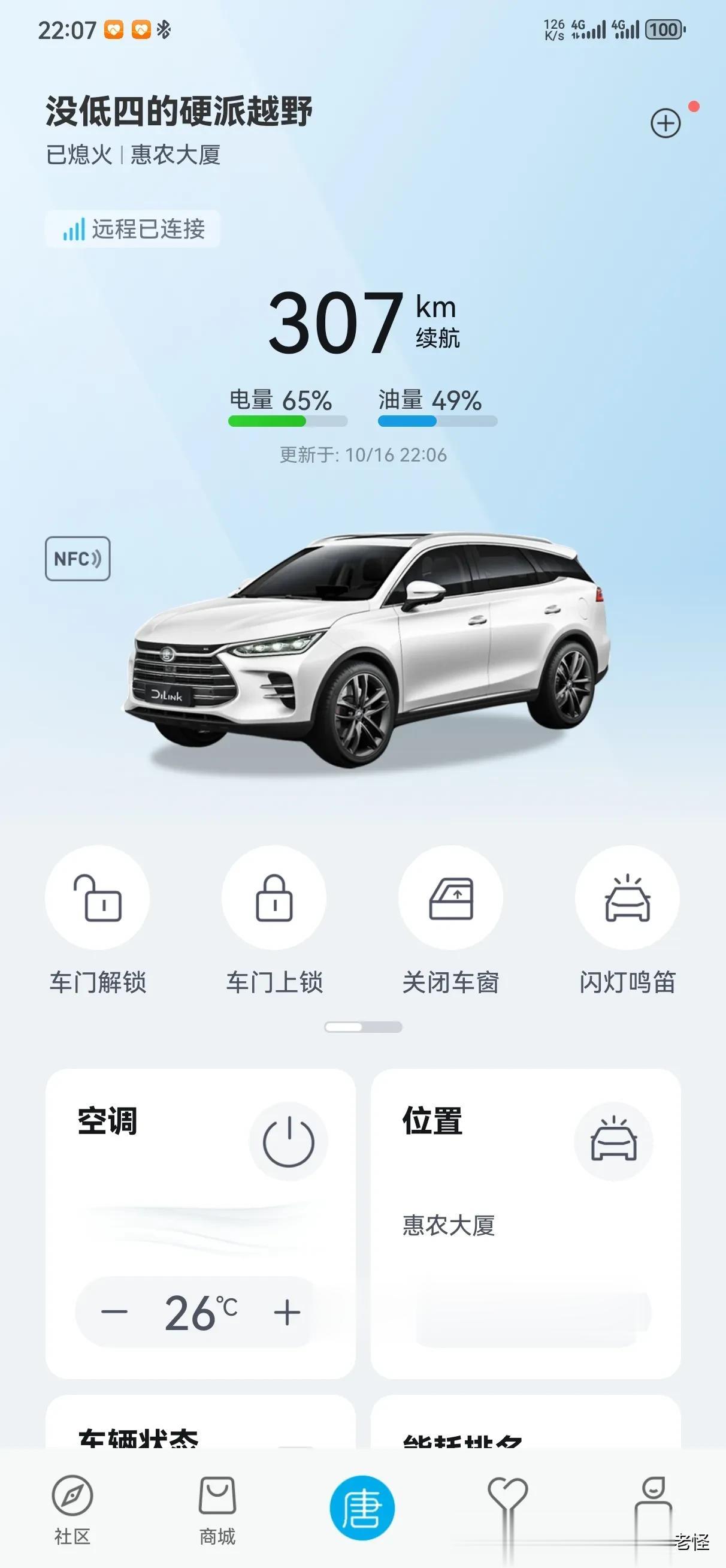 18唐DM越野版，一箱油压着限速跑700公里挑战！
昨天跑了半箱油！