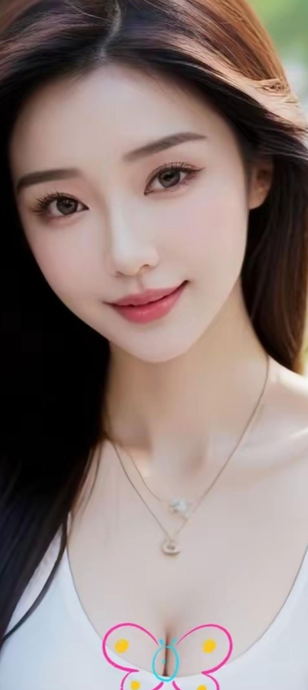 甜美笑容，温柔发丝，清新自然，少女心满满