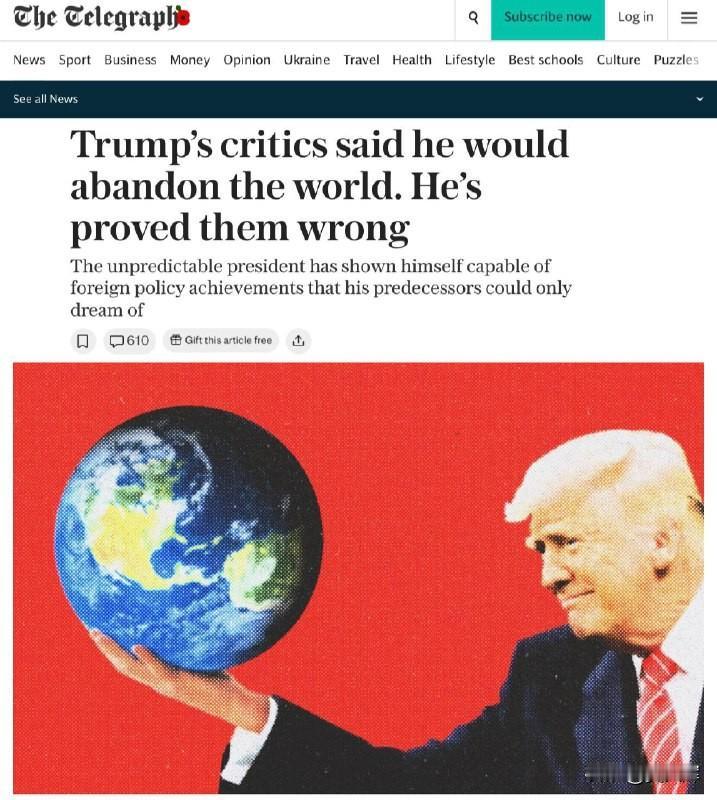 【英媒：特朗普接连损害乌克兰利益】《每日电讯报》报道称，正是由于特朗普接连作出损