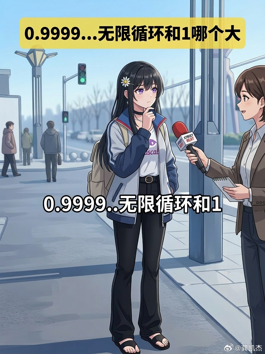 这道题答对的人寥寥无几。请问：0.9999...无限循环和1哪个大？ 