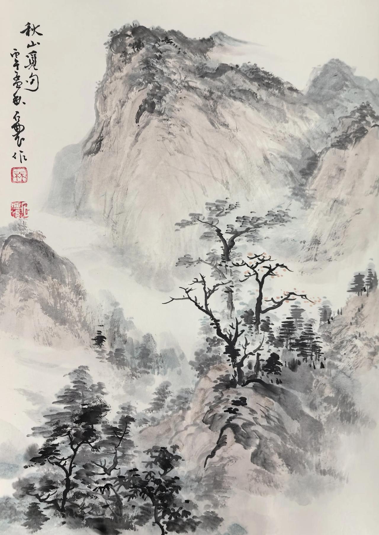 林榕册页小品：秋山觅句