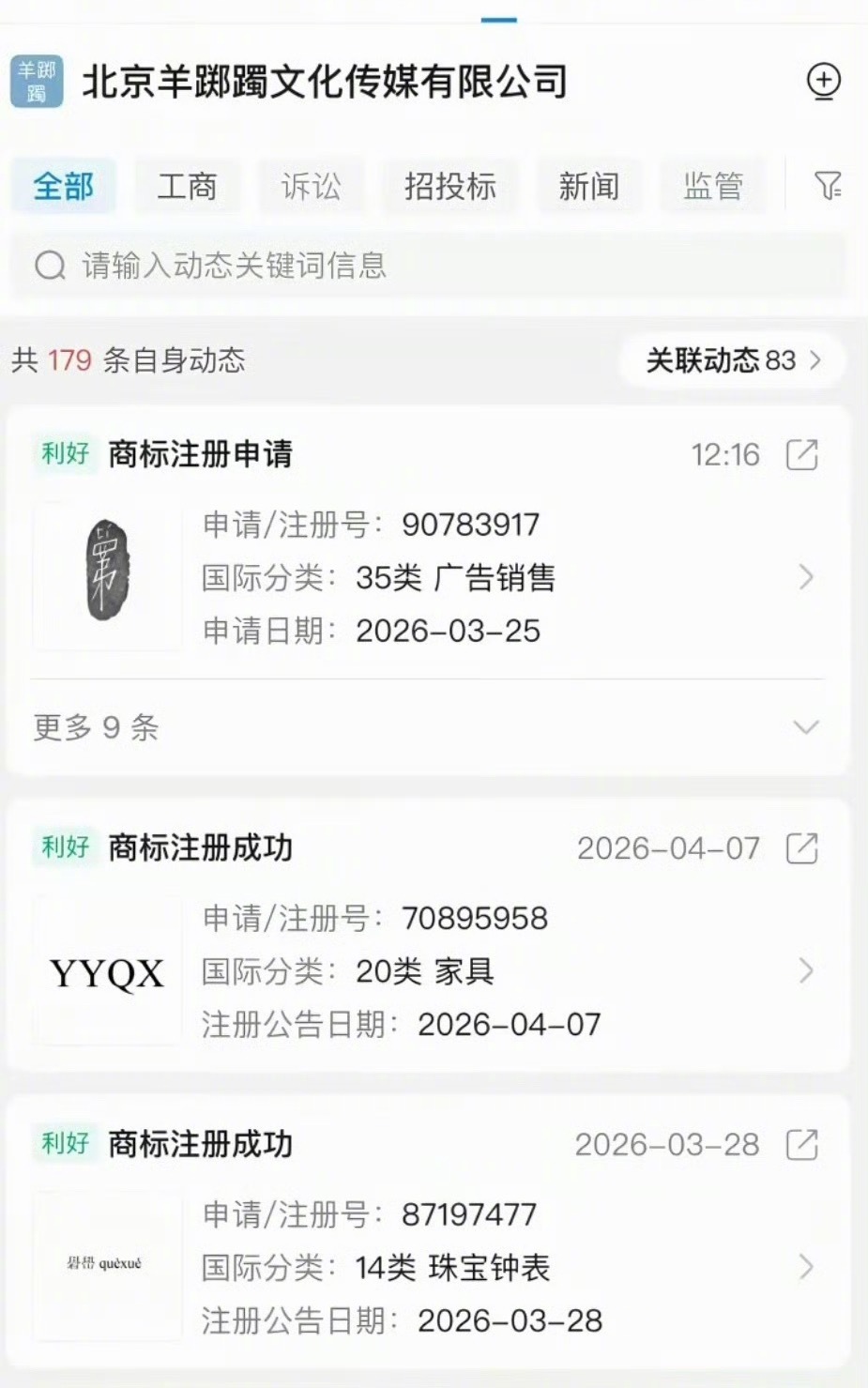 易烊千玺注册新商标看到易烊千玺闷声注册的这几个新商标，目测又是在给粉丝准备新惊喜