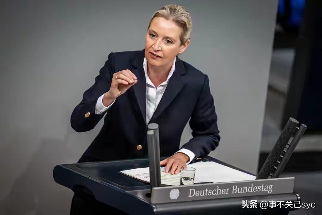 德国选择党党首魏德尔在议会辩论现场直言：俄罗斯本就是欧洲大国，但欧洲各国为了迎合