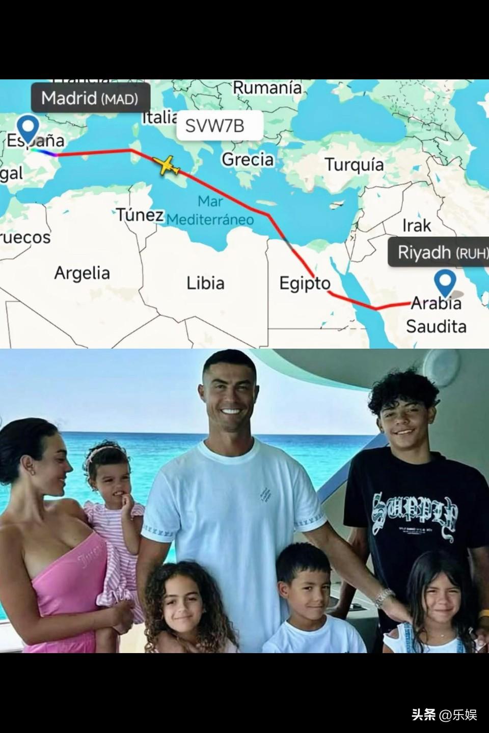 C罗和家人安全了！
据《邮报》消息，受中东战争影响，C罗的私人飞机已离开利雅得，