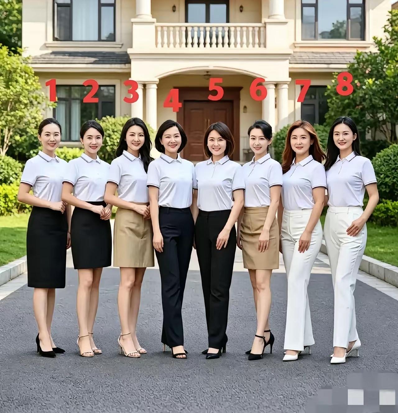 这八个女人中，年龄最大的是40岁，最小的20岁。
根据照片中的模样，你能找出年龄