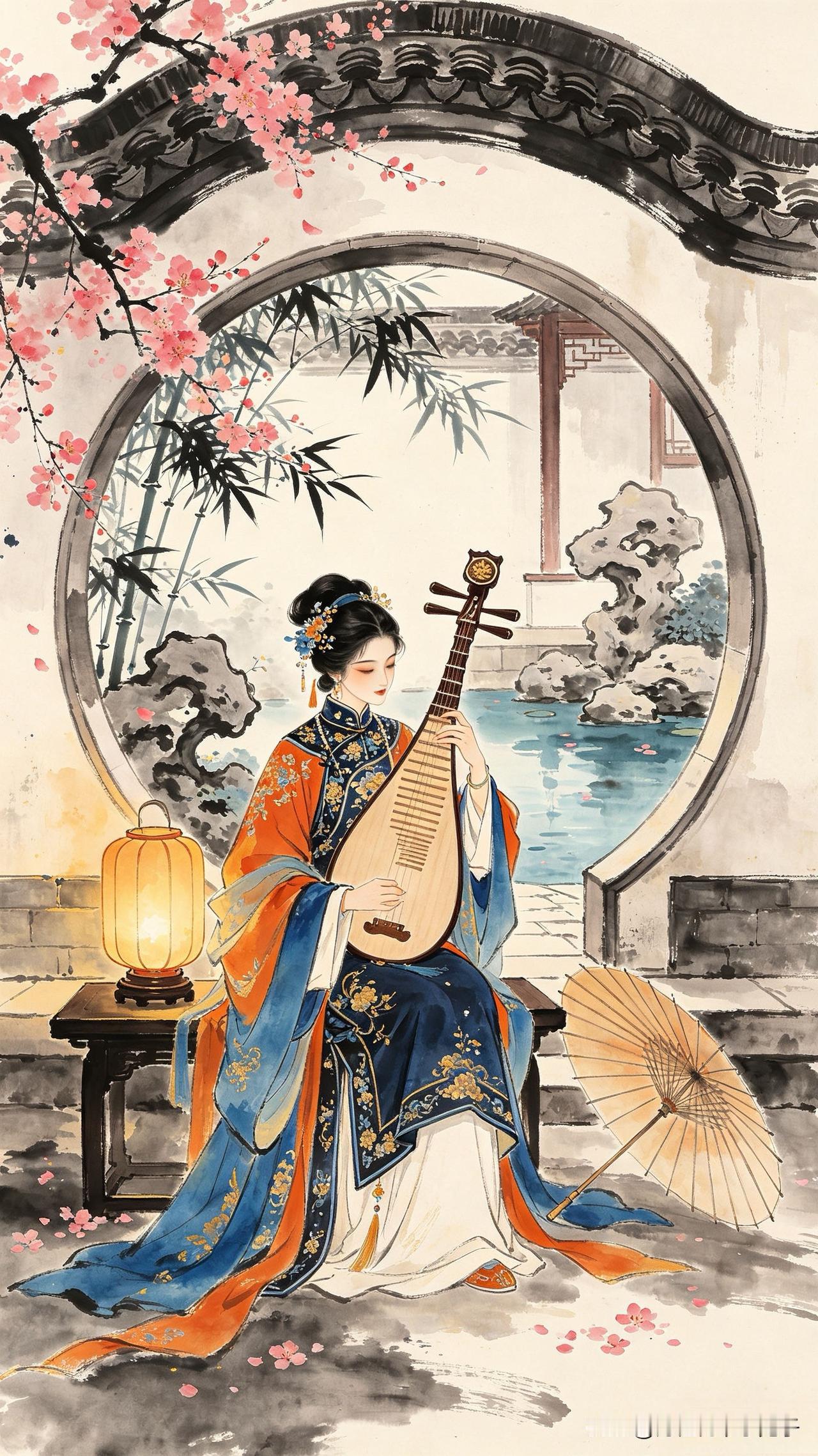 琵琶三弦韵悠扬，
软语吴音绕画梁。
说尽古今多少事，
    
…………请师友续