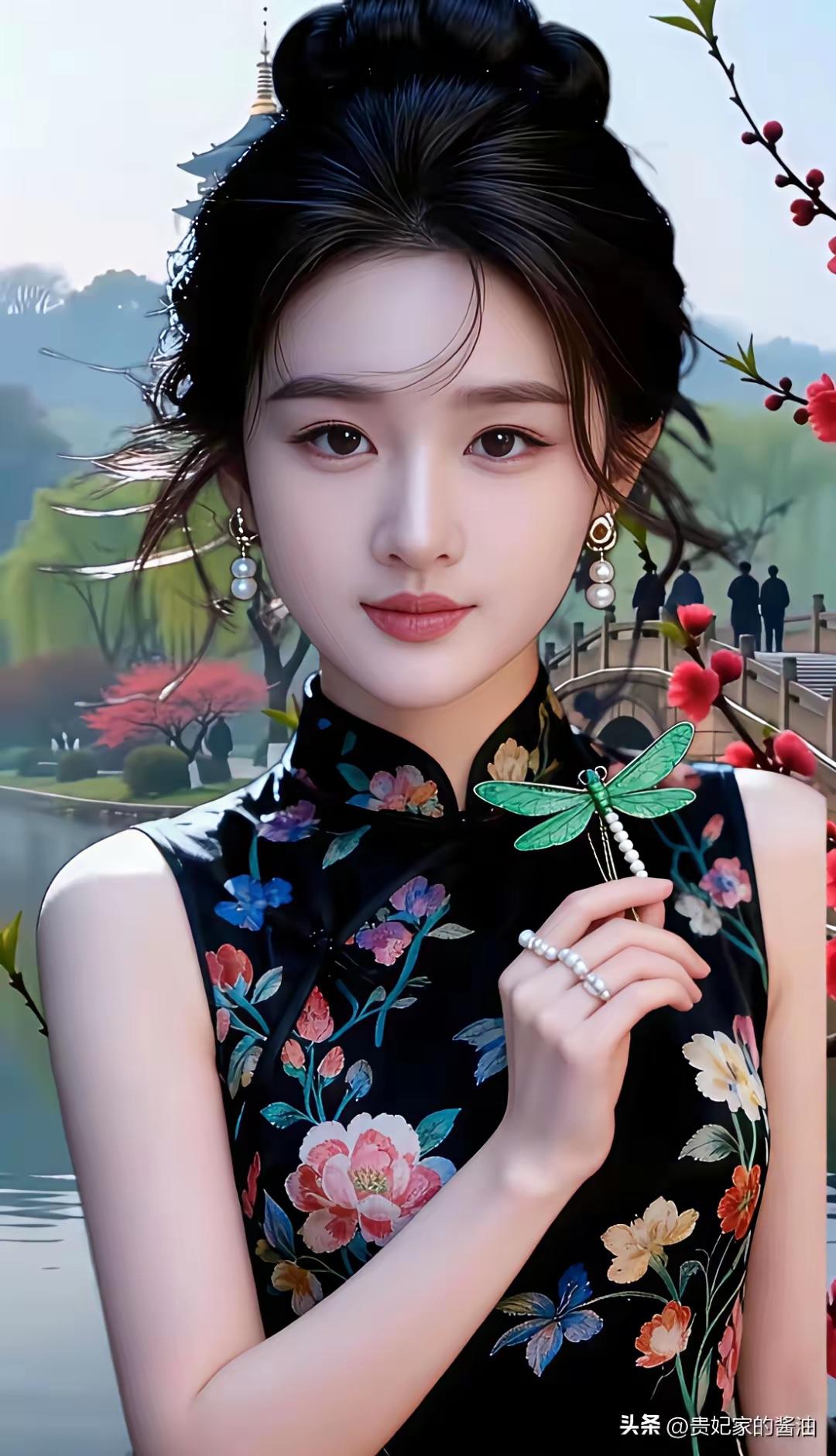 花影摇曳，美人如画。