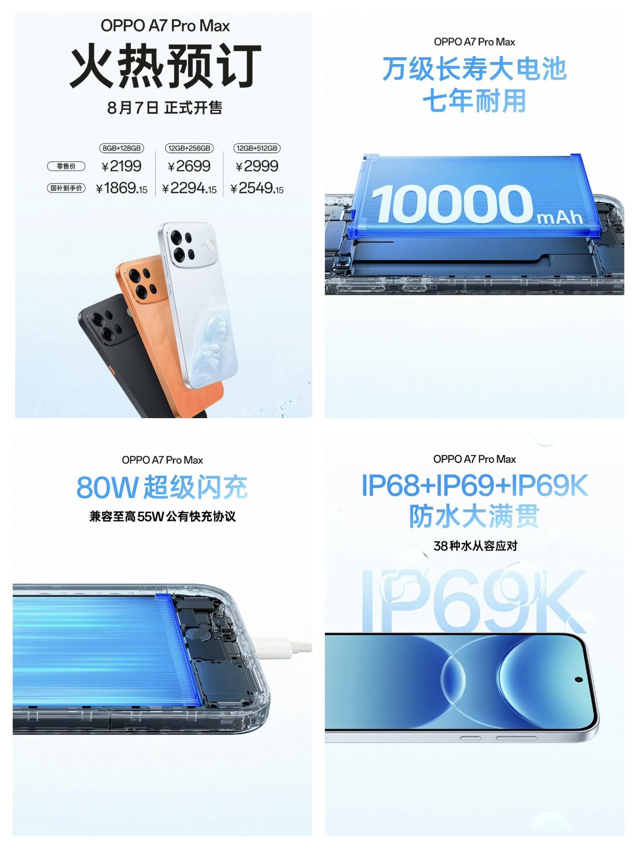 OPPO A7 Pro Max价格公布，8GB+128GB零售价2199元，12