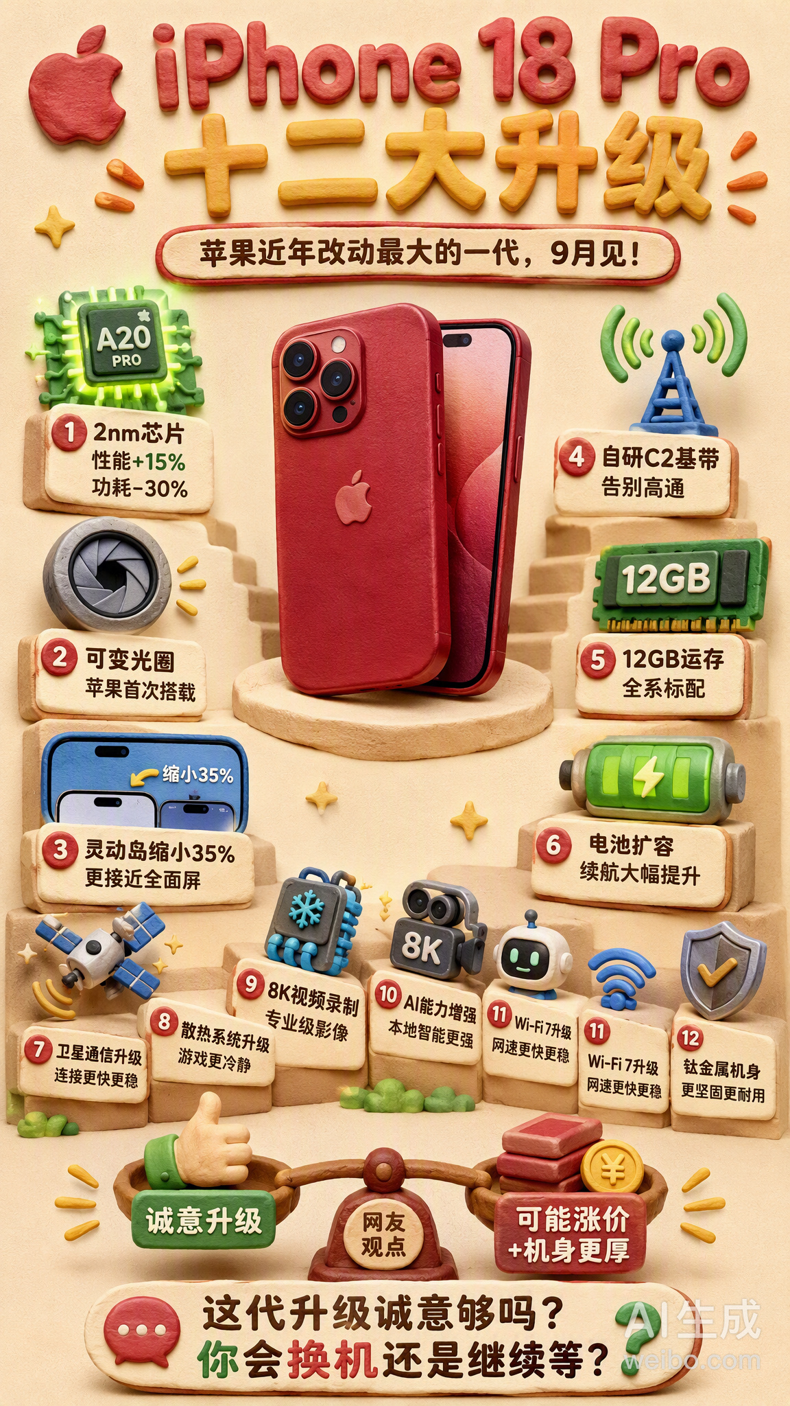 iPhone18Pro十二大升级省流：常规升级，性能更强了，相机更好了，续航更持