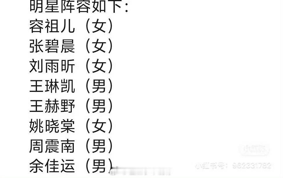 🍉综艺《音你而来3》嘉宾：张碧晨、容祖儿、刘雨昕，姚晓棠，王琳凯，王赫野，周震