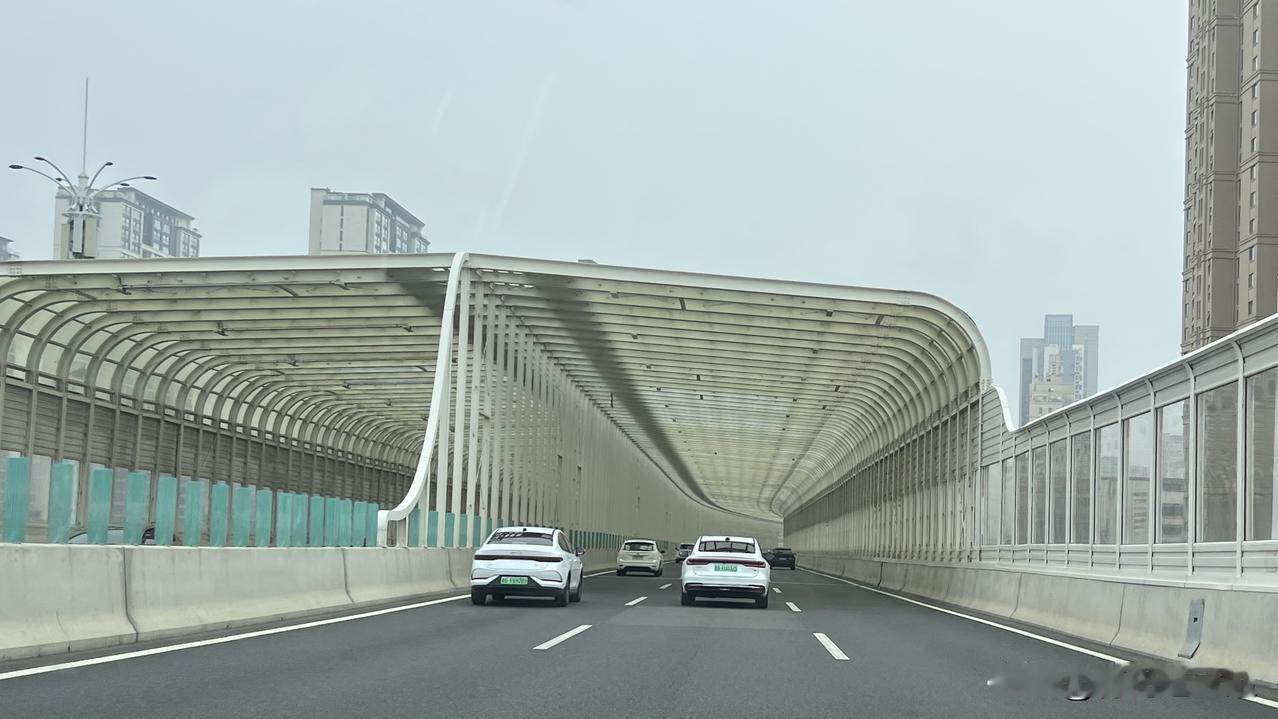 青岛辽阳路隧道工程，劲松三路至劲松七路隔音屏障，行驶过n次，不仅是封闭式声屏障，