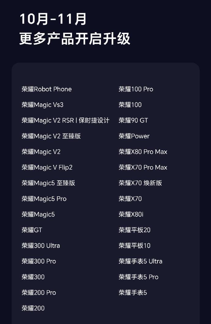 还没升级MagicOS 11的荣耀用户，可以记一下这个时间：10月9日19:00