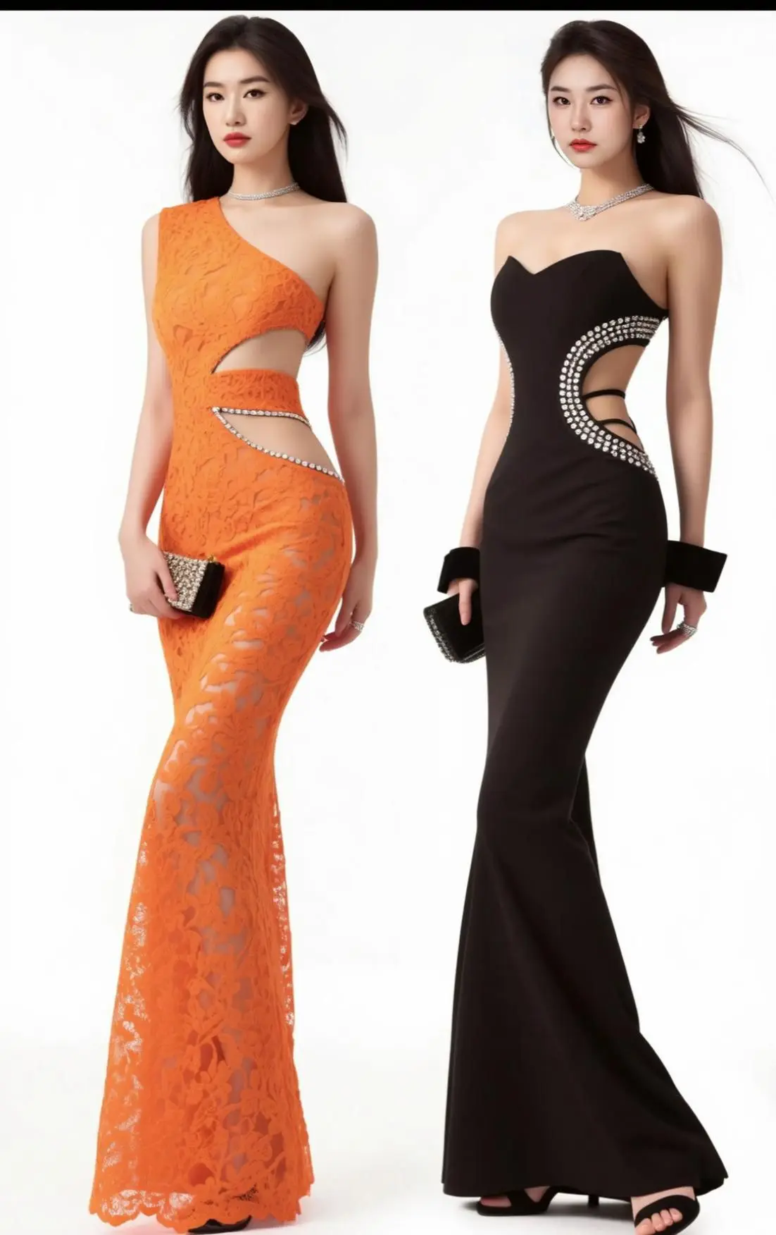 AI单肩晚礼写真 ai创作