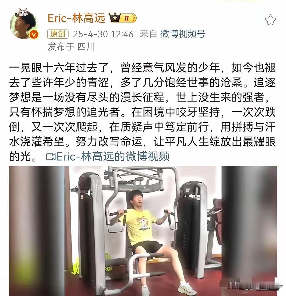 林高远的心态已经练出功了，16年了一直在成功边缘追逐梦想，以前还认为马龙、小胖挡
