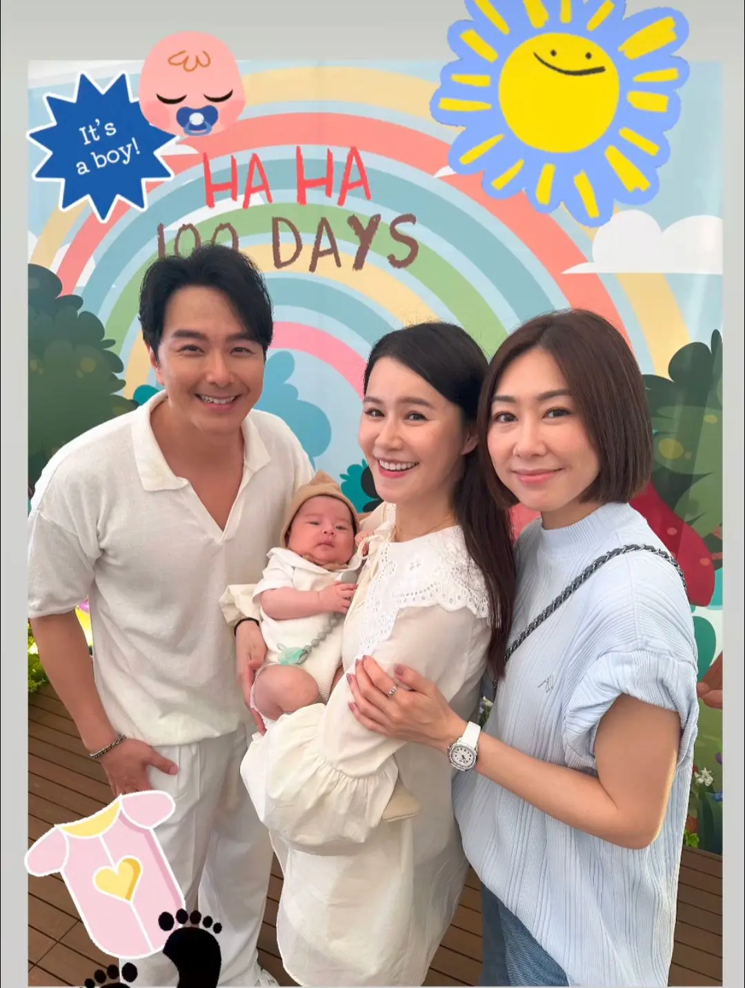 黄翠如萧正楠BB百日宴。